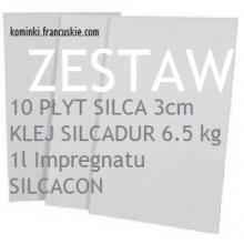 Zestaw SILCA 10 płyt 3cm Klej6.5kg oraz Impregnat